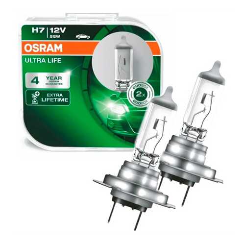 Лампа H7 12v- 55w (Px26d) Ultra Life (Коробка 2шт.) Osram 64210ULT-HCB в Автодок