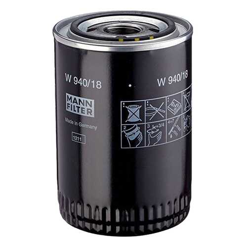 Фильтр масляный двигателя MANN-FILTER W940/18 в Автодок