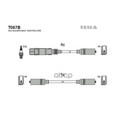 Комплект Проводов Зажигания TESLA T067B в Автодок