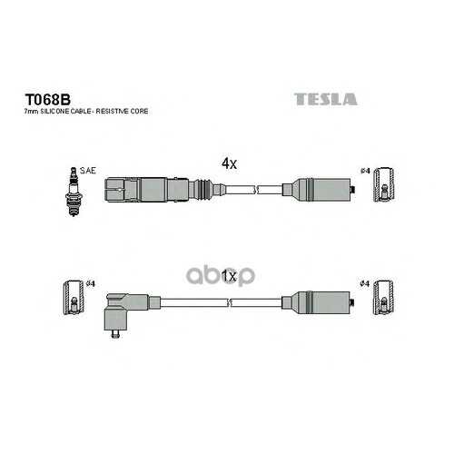 Комплект Проводов Зажигания TESLA T068B в Автодок