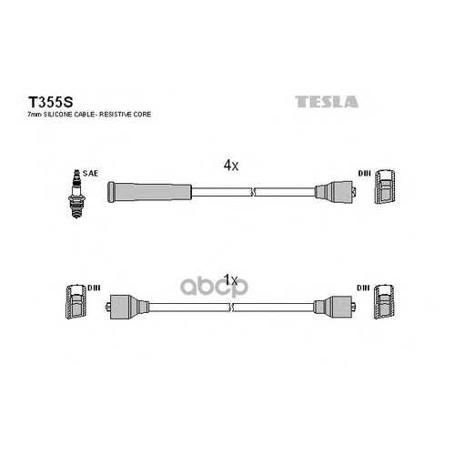 Комплект Проводов Зажигания TESLA T355S в Автодок