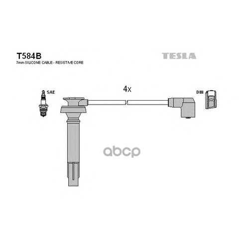 Комплект Проводов Зажигания TESLA T584B в Автодок