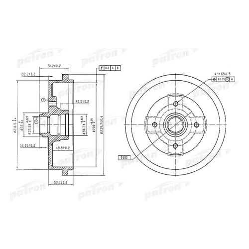 Барабан тормозной PATRON PDR1404 в Автодок
