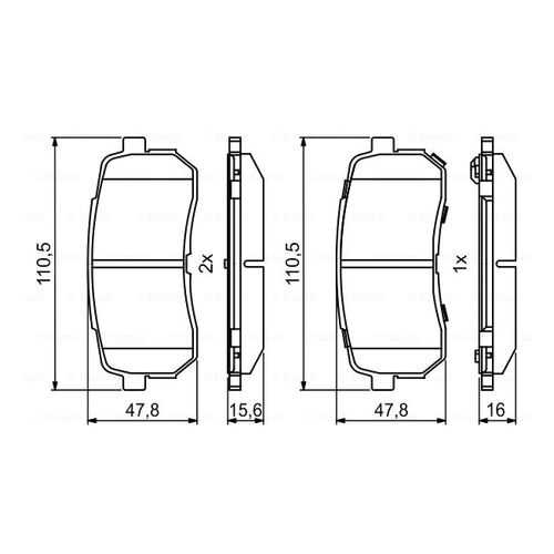 Комплект тормозных дисковых колодок Bosch 0 986 494 828 в Автодок