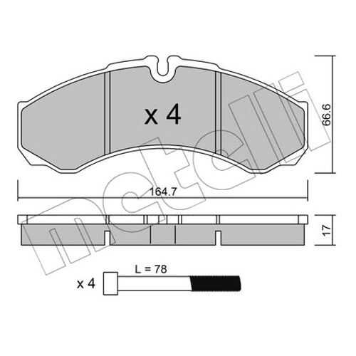 Комплект тормозных дисковых колодок METELLI 22-0212-3 в Автодок