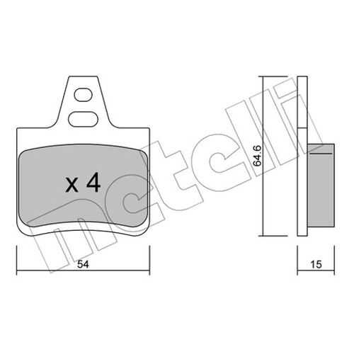 Комплект тормозных дисковых колодок METELLI 22-0285-0 в Автодок