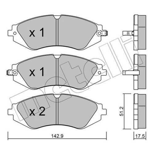 Комплект тормозных дисковых колодок METELLI 22-0294-0 в Автодок