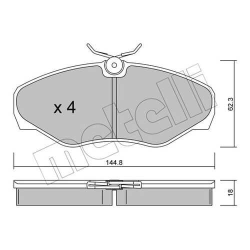 Комплект тормозных дисковых колодок METELLI 22-0338-2 в Автодок