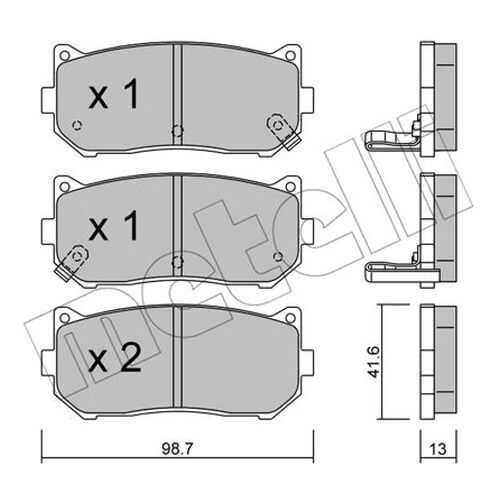 Комплект тормозных дисковых колодок METELLI 22-0372-0 в Автодок