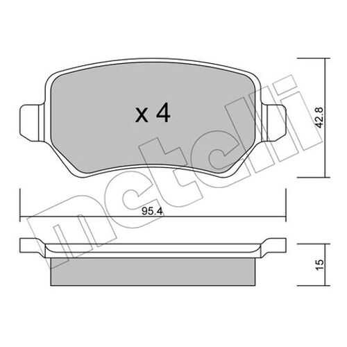 Комплект тормозных дисковых колодок METELLI 22-0542-1 в Автодок