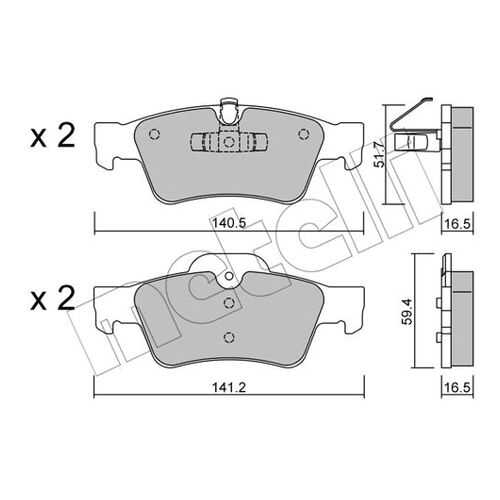 Комплект тормозных дисковых колодок METELLI 22-0568-1 в Автодок