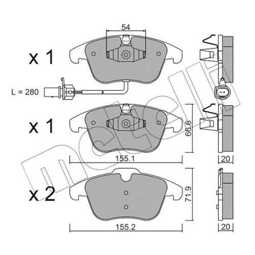 Комплект тормозных дисковых колодок METELLI 22-0675-2 в Автодок