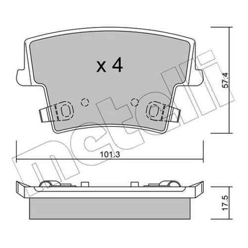 Комплект тормозных дисковых колодок METELLI 22-0718-0 в Автодок