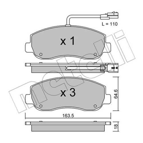 Комплект тормозных дисковых колодок METELLI 22-0898-0 в Автодок