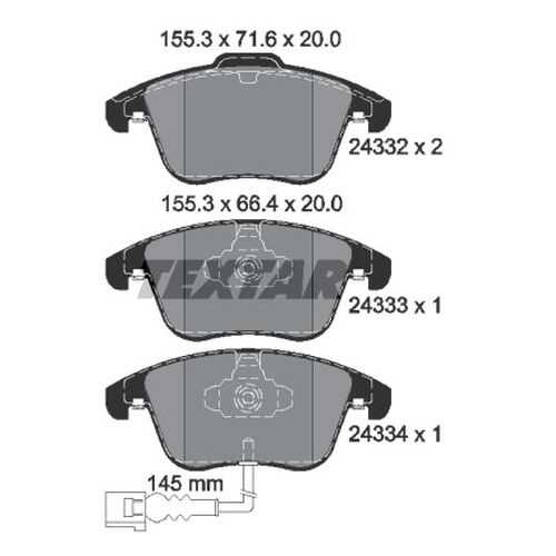 Комплект тормозных дисковых колодок Textar 2433301 в Автодок