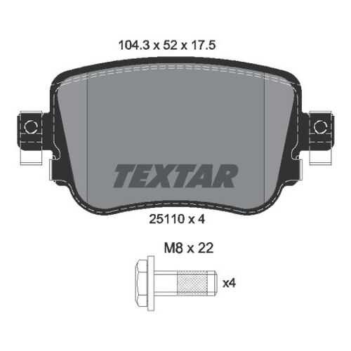 Комплект тормозных дисковых колодок Textar 2511003 в Автодок
