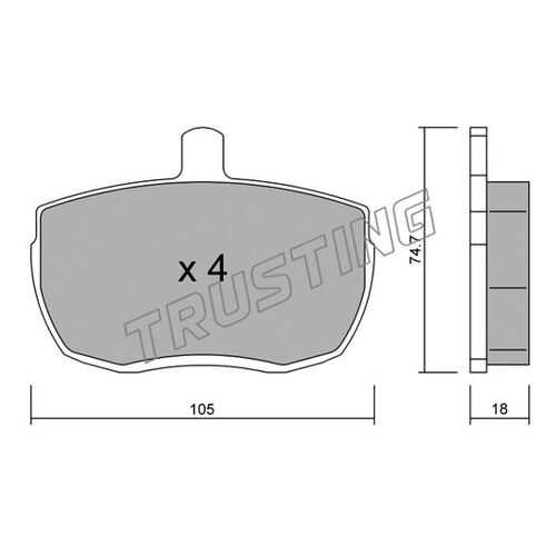 Комплект тормозных дисковых колодок TRUSTING 018.0 в Автодок