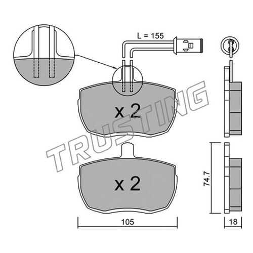 Комплект тормозных дисковых колодок TRUSTING 018.1 в Автодок