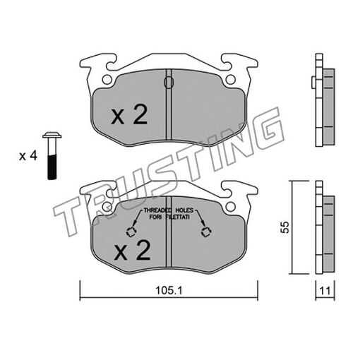 Комплект тормозных дисковых колодок TRUSTING 040.1 в Автодок