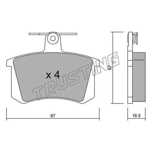 Комплект тормозных дисковых колодок TRUSTING 050.0 в Автодок