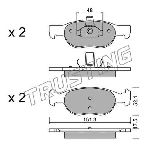 Комплект тормозных дисковых колодок TRUSTING 081.2 в Автодок