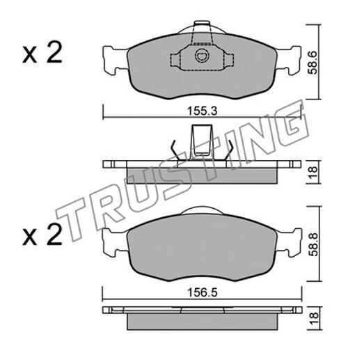Комплект тормозных дисковых колодок TRUSTING 148.0 в Автодок