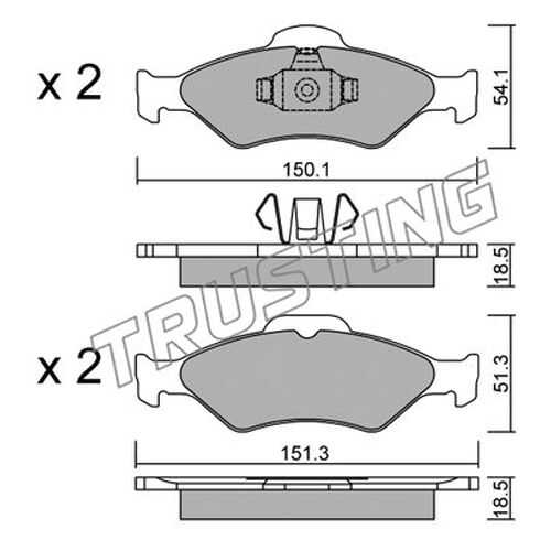 Комплект тормозных дисковых колодок TRUSTING 324.0 в Автодок