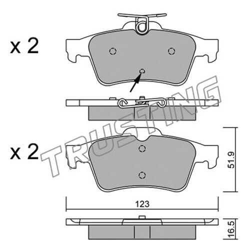 Комплект тормозных дисковых колодок TRUSTING 346.2 в Автодок