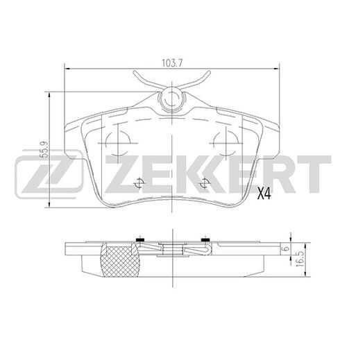 Комплект тормозных колодок, дисковый тормоз ZEKKERT BS-1944 в Автодок