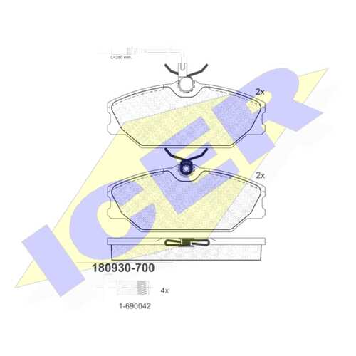 Комплект тормозных колодок ICER 180930-700 в Автодок