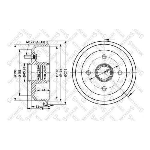 Тормозной барабан STELLOX 6025-2526-SX в Автодок