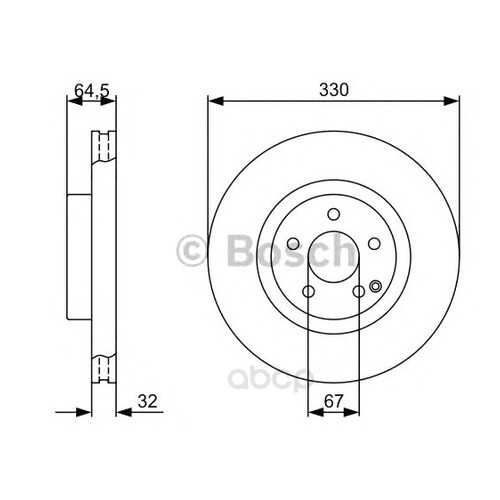 Тормозной диск Bosch 0986479332 передний в Автодок