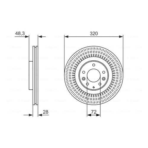 Тормозной диск Bosch 0986479795 в Автодок