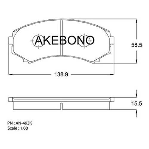 Тормозные колодки дисковые Akebono AN493K в Автодок