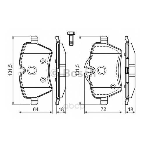 Тормозные колодки дисковые Bosch 0986494168 в Автодок