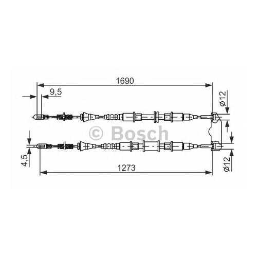 Трос cтояночного тормоза Bosch 1987477129 в Автодок