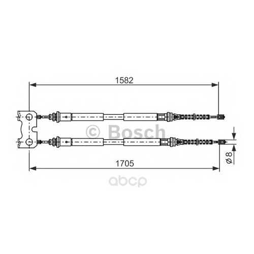 Трос cтояночного тормоза Bosch 1987477834 в Автодок