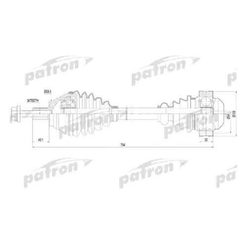 Приводной вал PATRON PDS0255 в Автодок