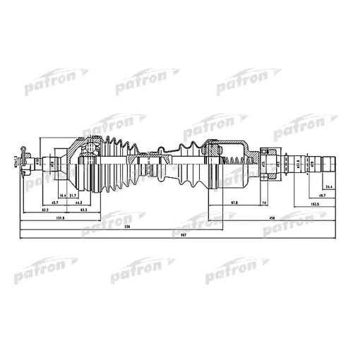 Приводной вал PATRON PDS1292 в Автодок