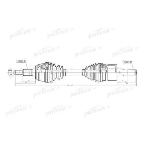 Приводной вал PATRON PDS1525 в Автодок